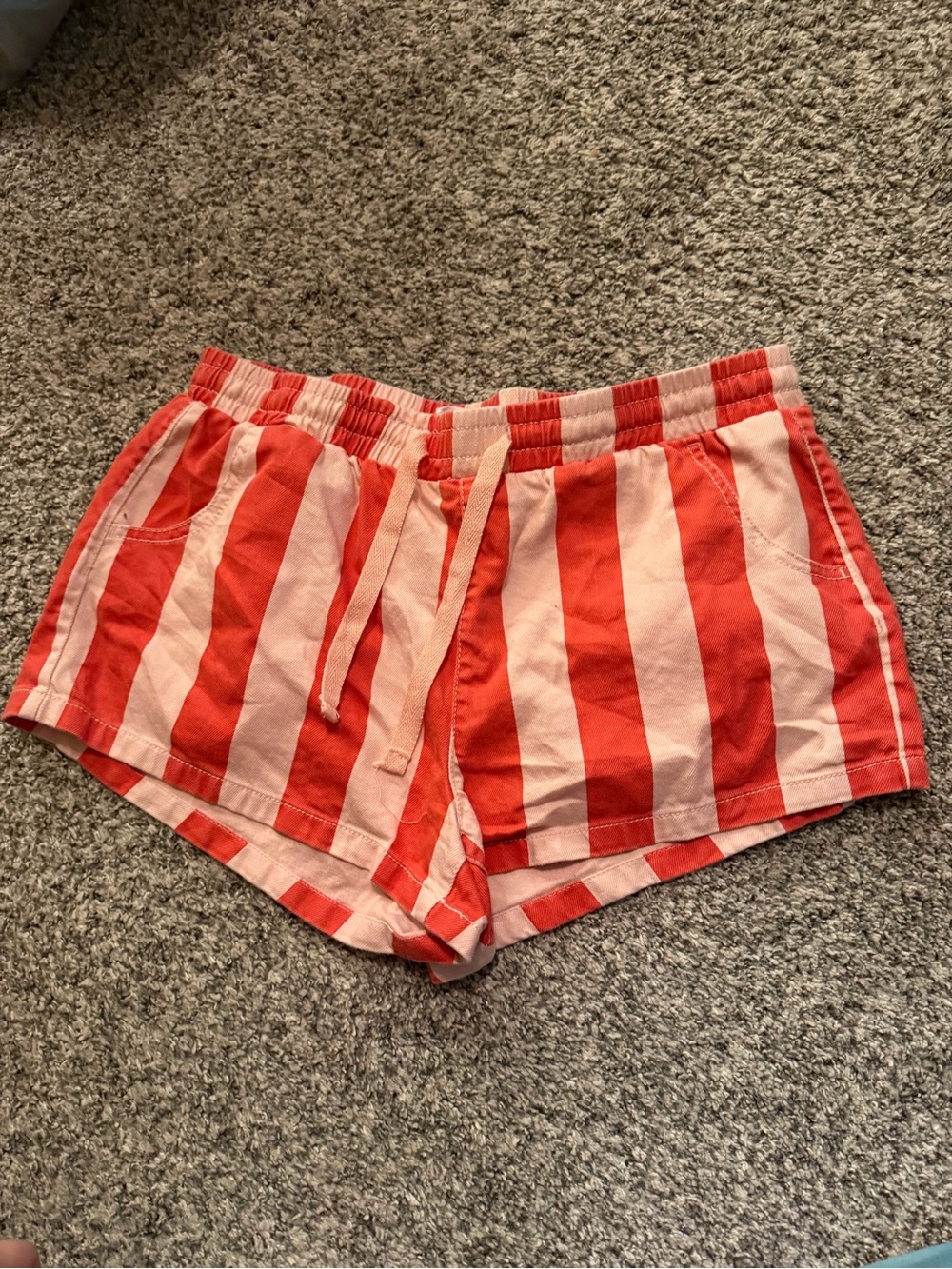 Altar'd State Pink  Striped Drawstring Shorts